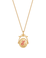 Fable England E Initial Echinacea Gold Spinner Chain Necklace