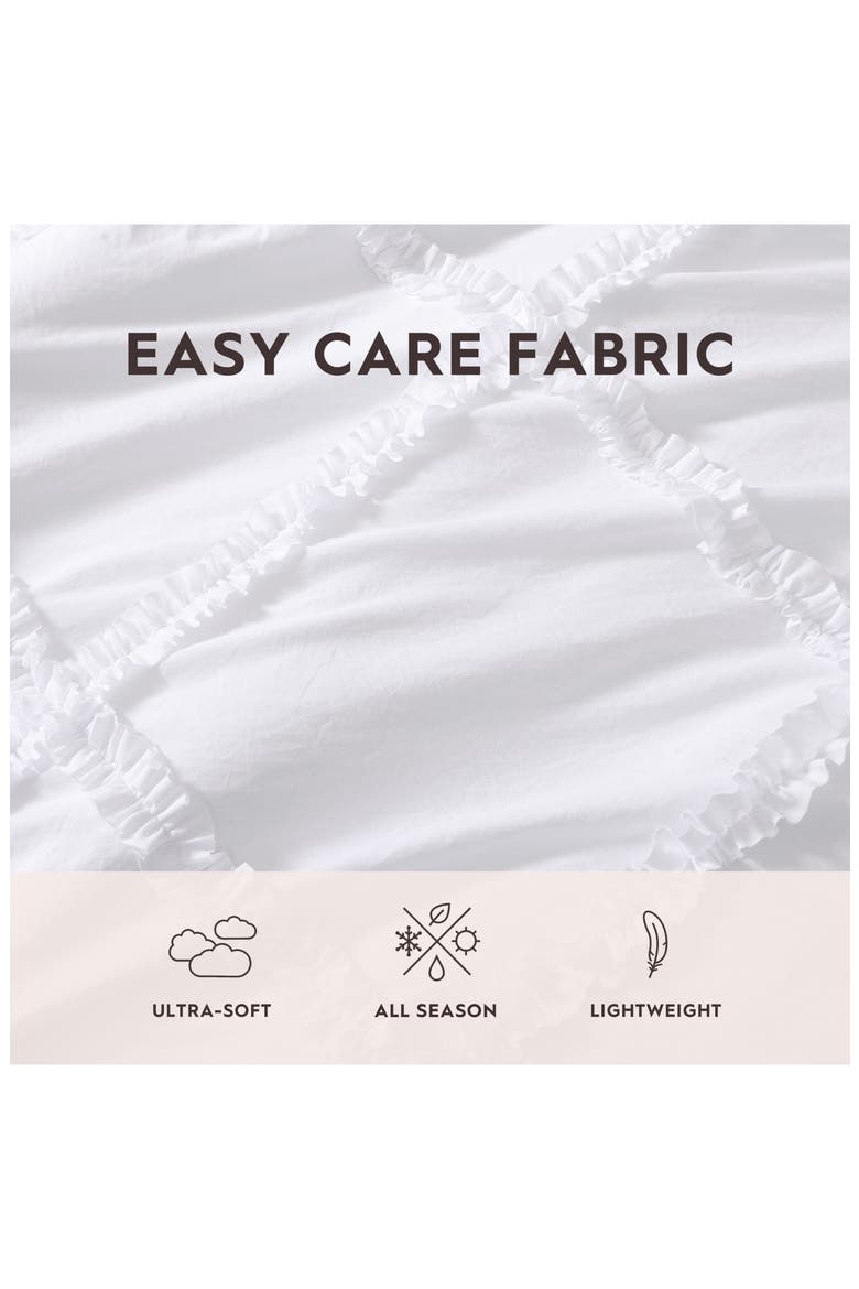 Norah Microfiber Comforter & Sham 3-Piece Set, Alternate, color, WHITE