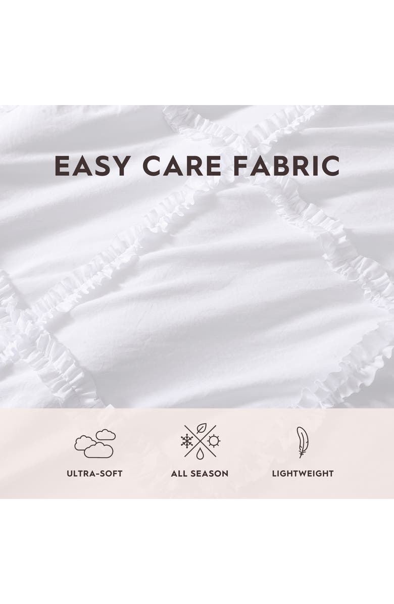 Laura Ashley Norah Microfiber Comforter & Sham 3-Piece Set, Alternate, color, White