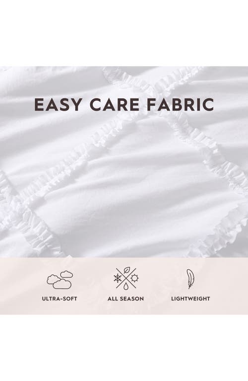 Laura Ashley Norah Microfiber Comforter & Sham 3-piece Set In White