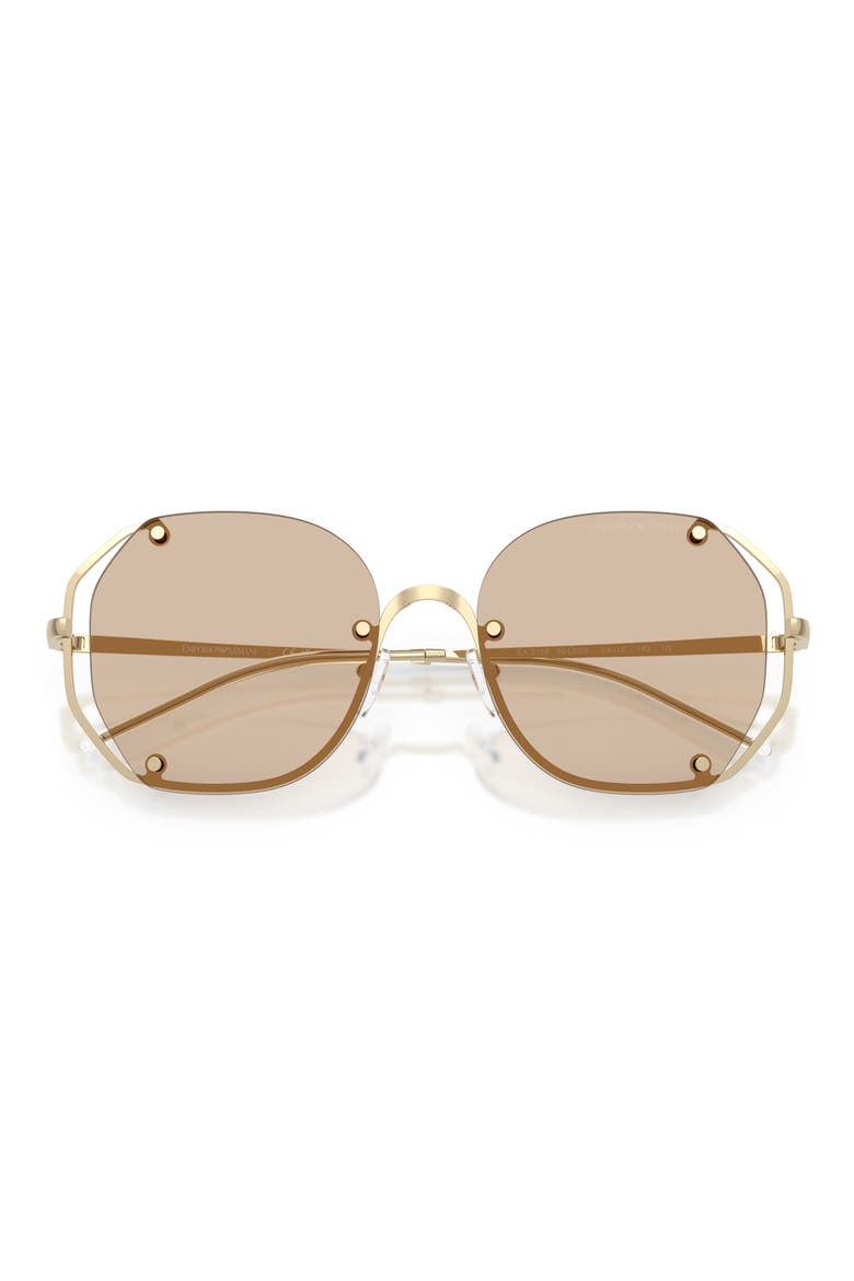 54mm Irregular Sunglasses, Alternate, color, SHINY PALE GOLD/ LIGHT BROWN