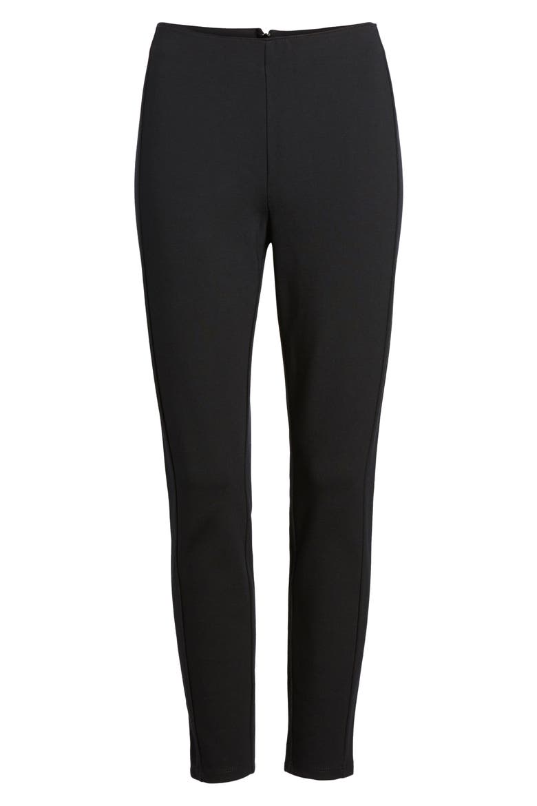 Skinny Ponte Knit Pants, Alternate, color, BLACK