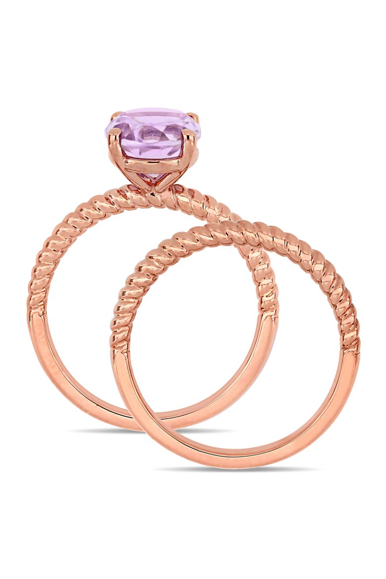 Rose de France Twist Bridal Ring Set 14k, Alternate, color, Rose de France