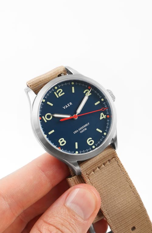 VAER VAER C5 DESIGN NAVY SOLAR WATCH, 40MM