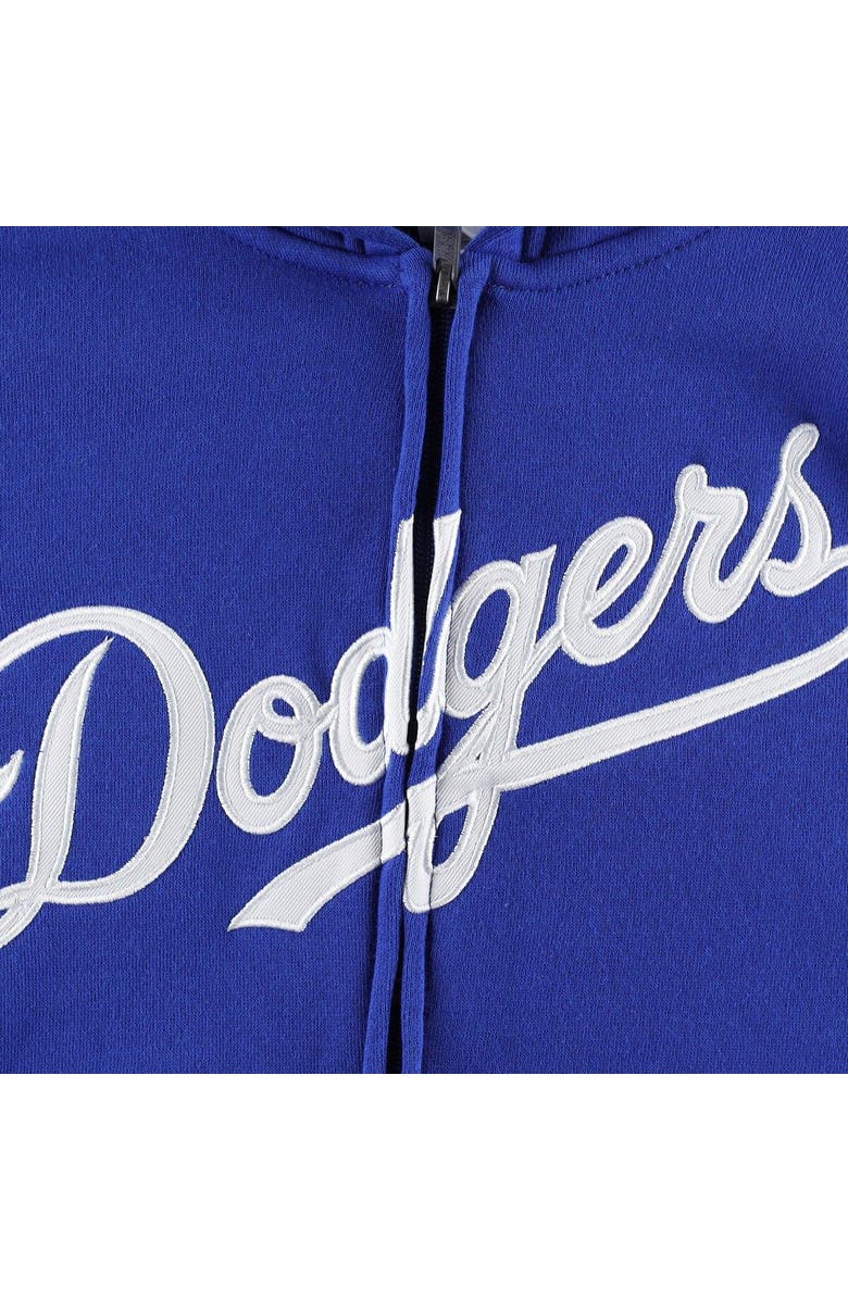 Outerstuff Youth Royal Los Angeles Dodgers Wordmark Full-Zip Fleece Hoodie, Alternate, color, 