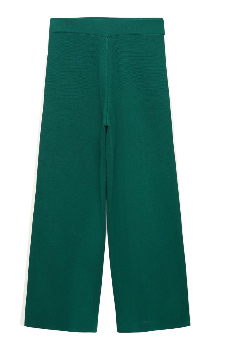 MANGO Side Stripe Pull-On Straight Leg Knit Pants, Alternate, color, Dark Green