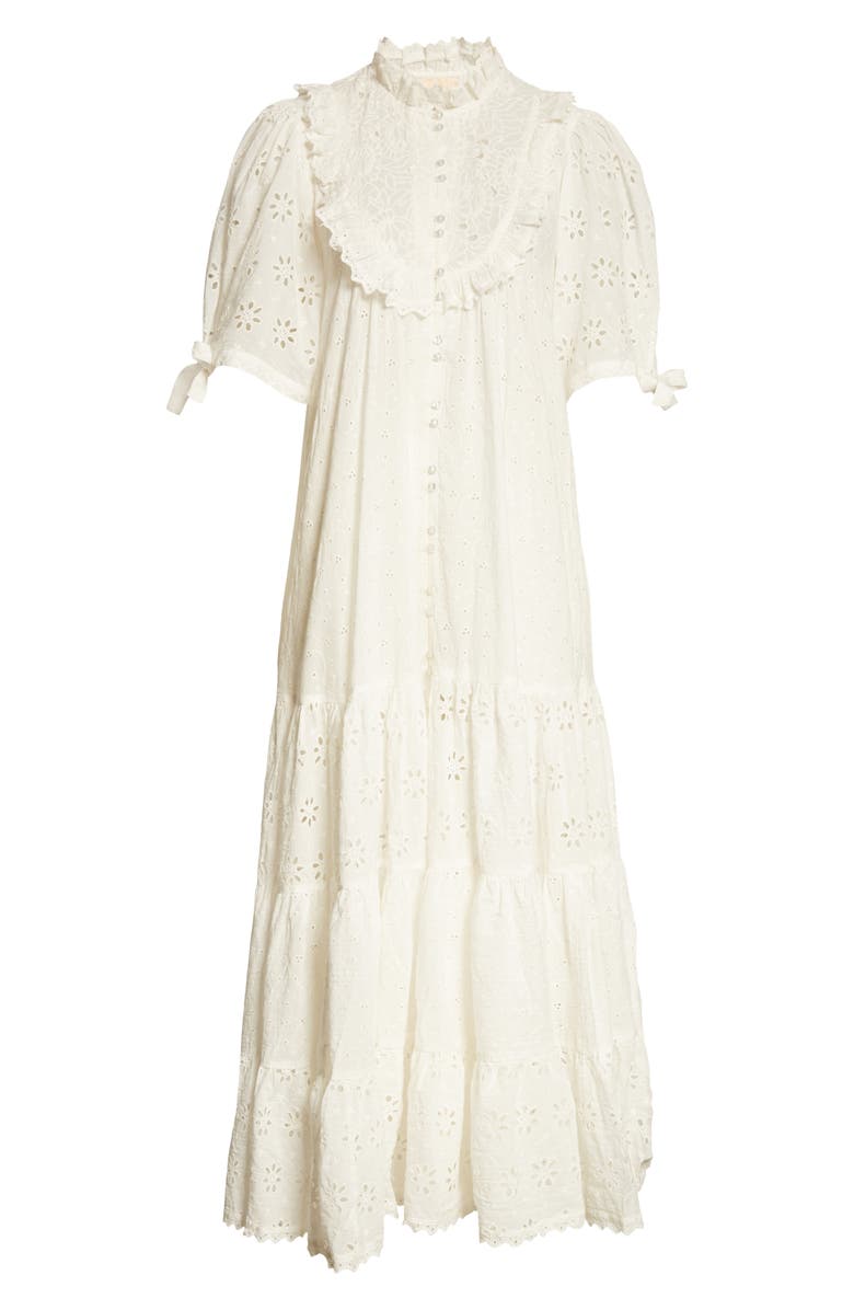 byTiMo Broderie Anglaise Bib Front Midi Dress, Alternate, color, 