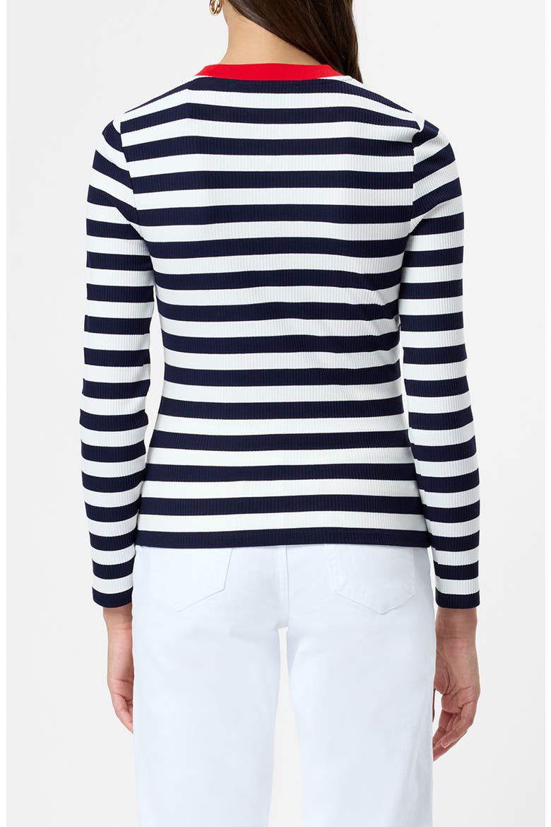 Esmae Stripe Rib Top, Alternate, color, 40-MARINE-WHITE