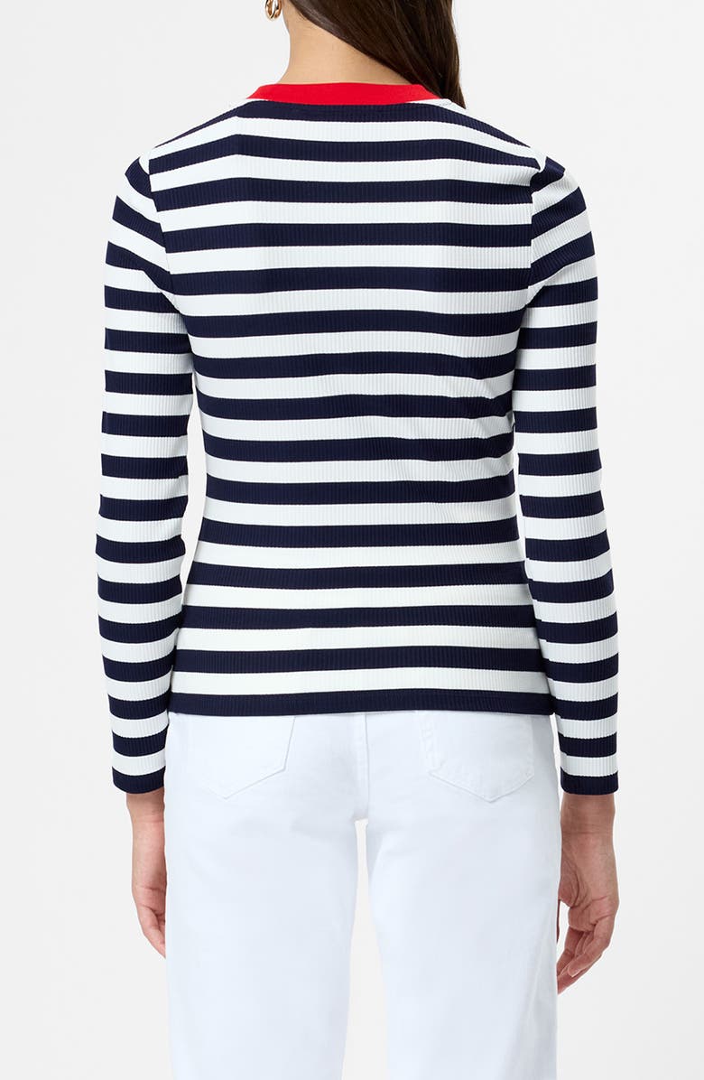 French Connection Esmae Stripe Rib Top, Alternate, color, 40-Marine-White