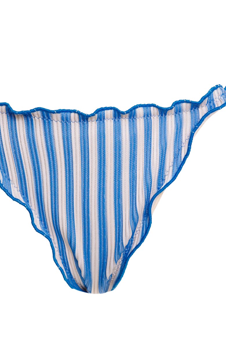 Agua Bendita Alegria Citrus Metallic Stripe Bikini Bottoms, Alternate, color, Blue Multi