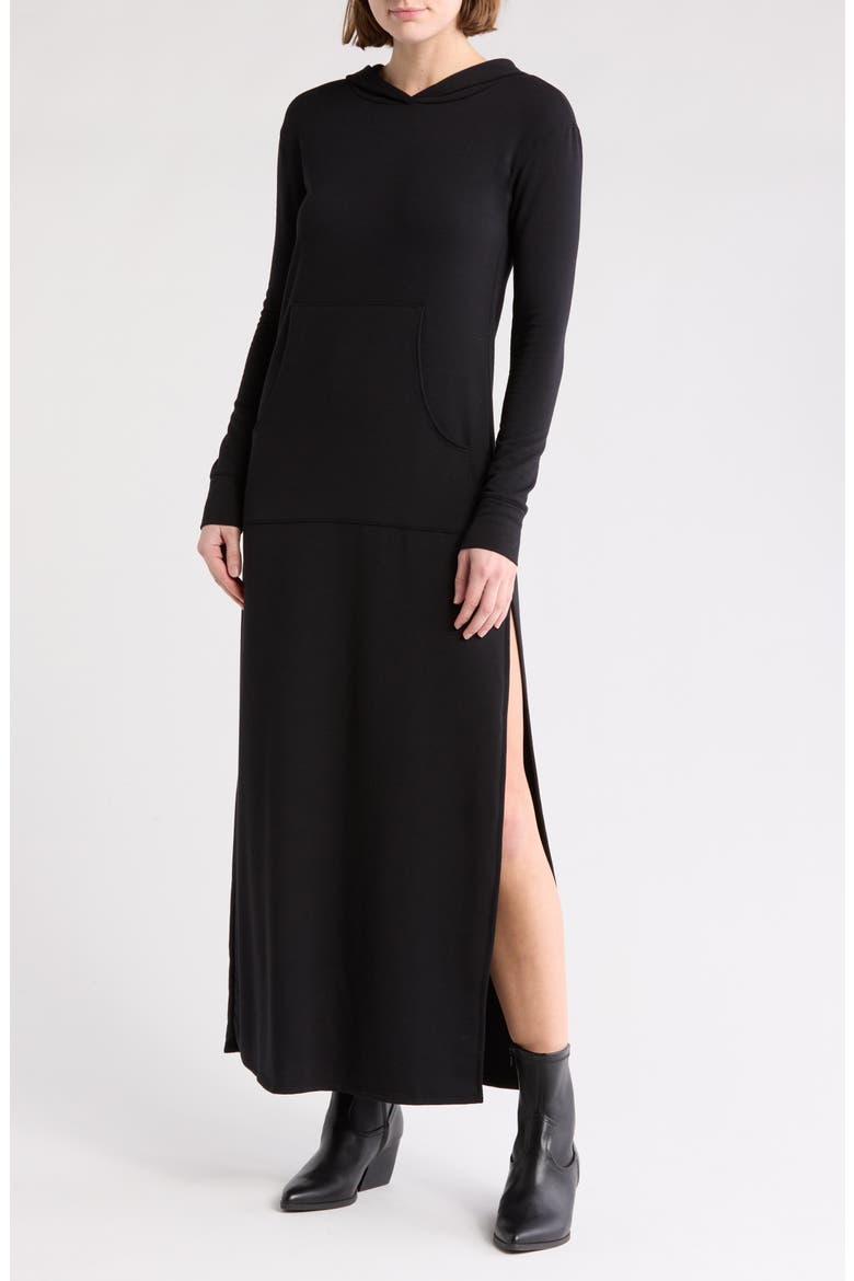 Hooded Maxi Dress, Main, color, BLACK