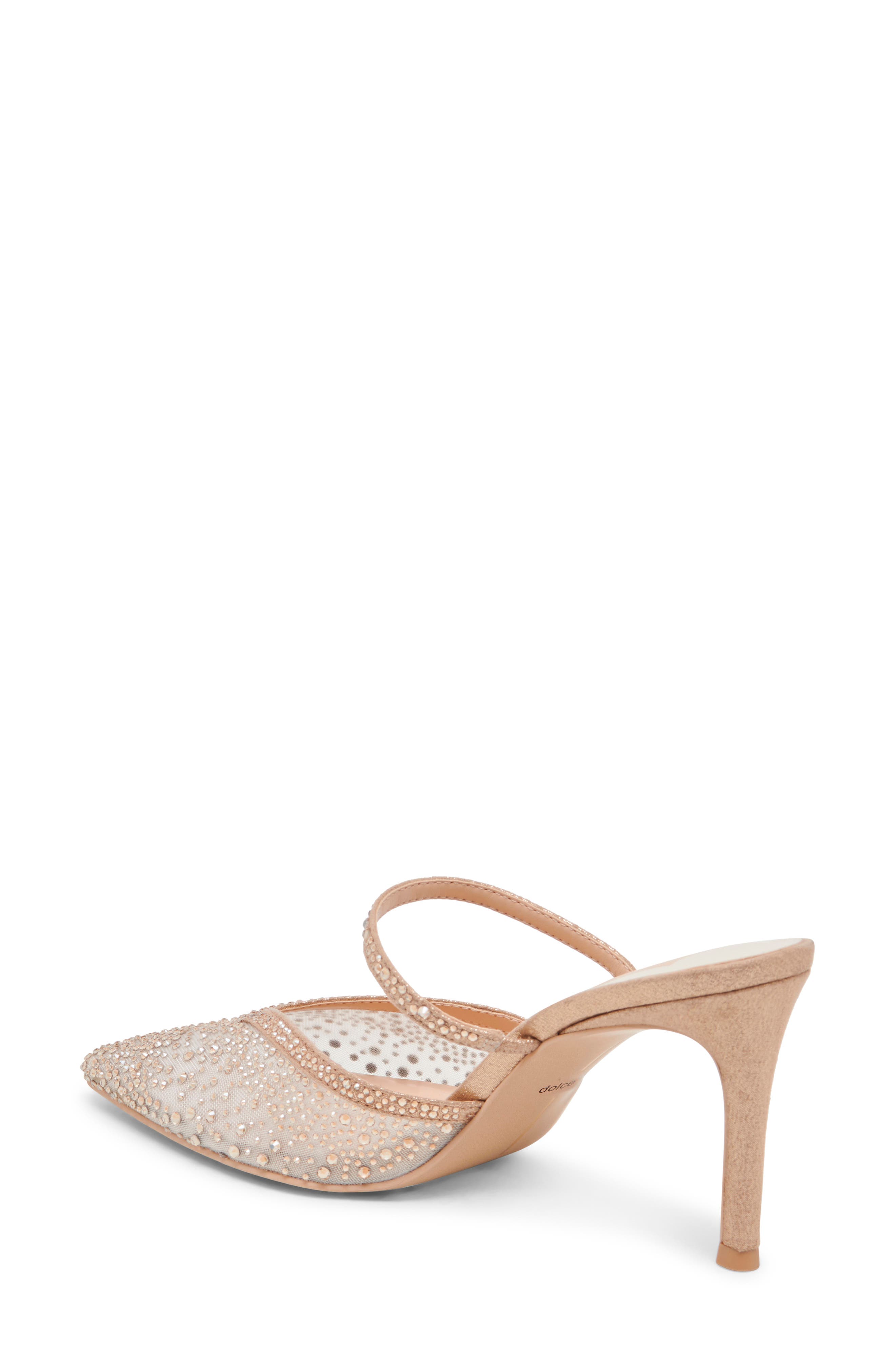 Kanika Crystal Pointed Toe Mule, Alternate, color, GOLD MESH