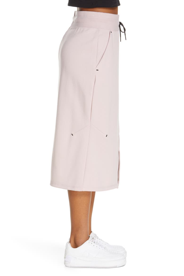 Sportswear Tech Fleece Midi Skirt, Alternate, color, CHAMPAGNE/ BLACK