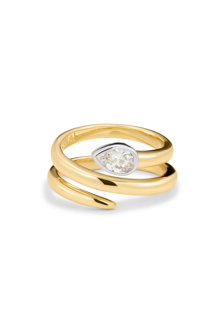 Le Marais Cubic Zirconia Coil Ring, Main, color, GOLD