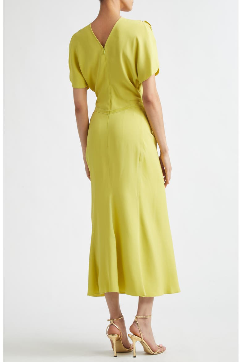 Bela Ruched Midi Dress, Alternate, color, CHARTREUSE