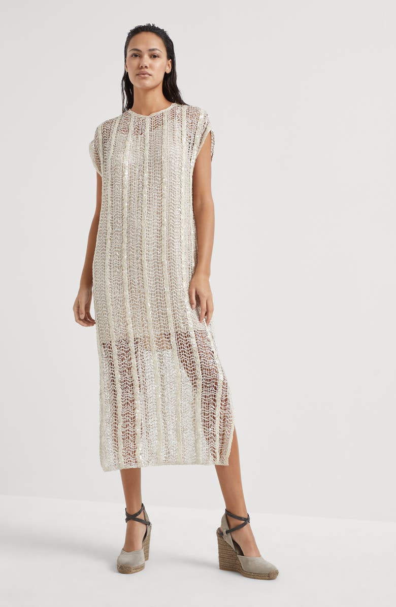 Brunello Cucinelli Dazzling Embroidery dress, Alternate, color,