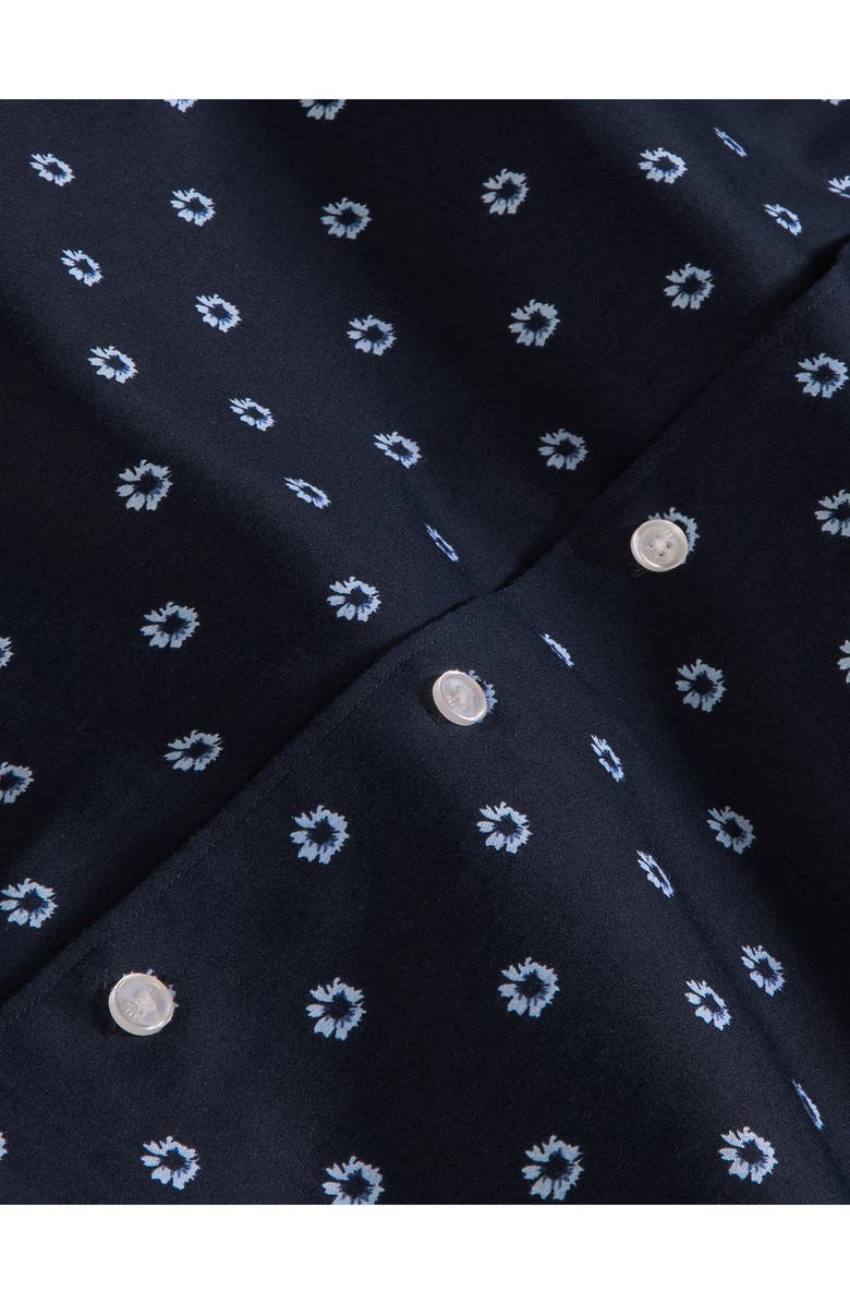 Ted Baker Soren Daisy Print Stretch Cotton Dress Shirt, Alternate, color, Blue Nights