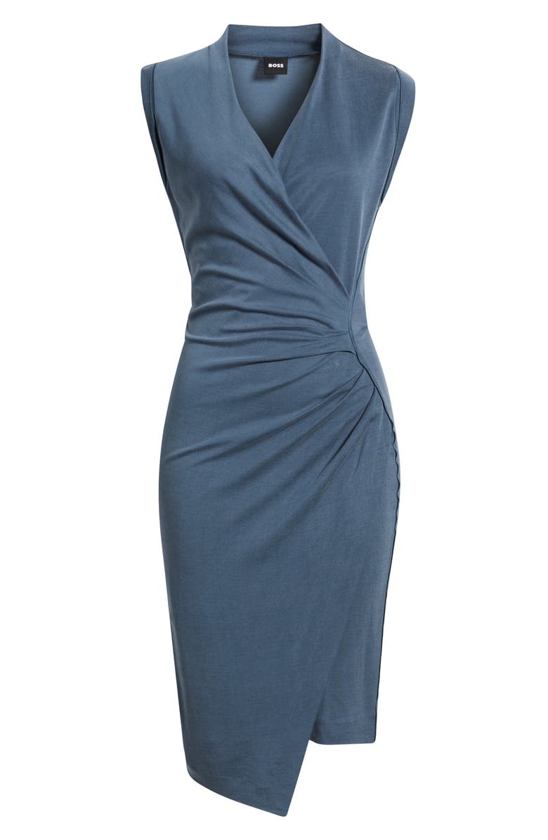 BOSS Ecupri Ruched Body-Con Dress, Alternate, color, Tanzanite