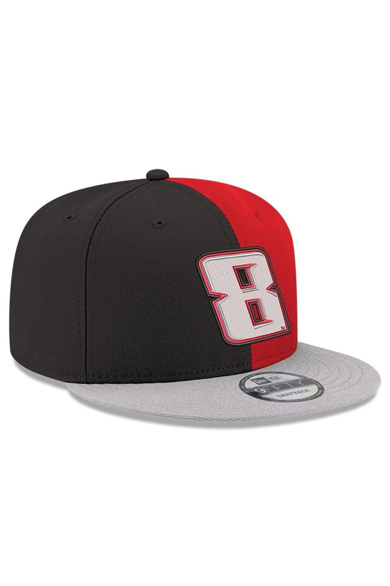 Men's New Era Black/Scarlet Kyle Busch 9FIFTY Split Snapback Adjustable Hat, Alternate, color, Black