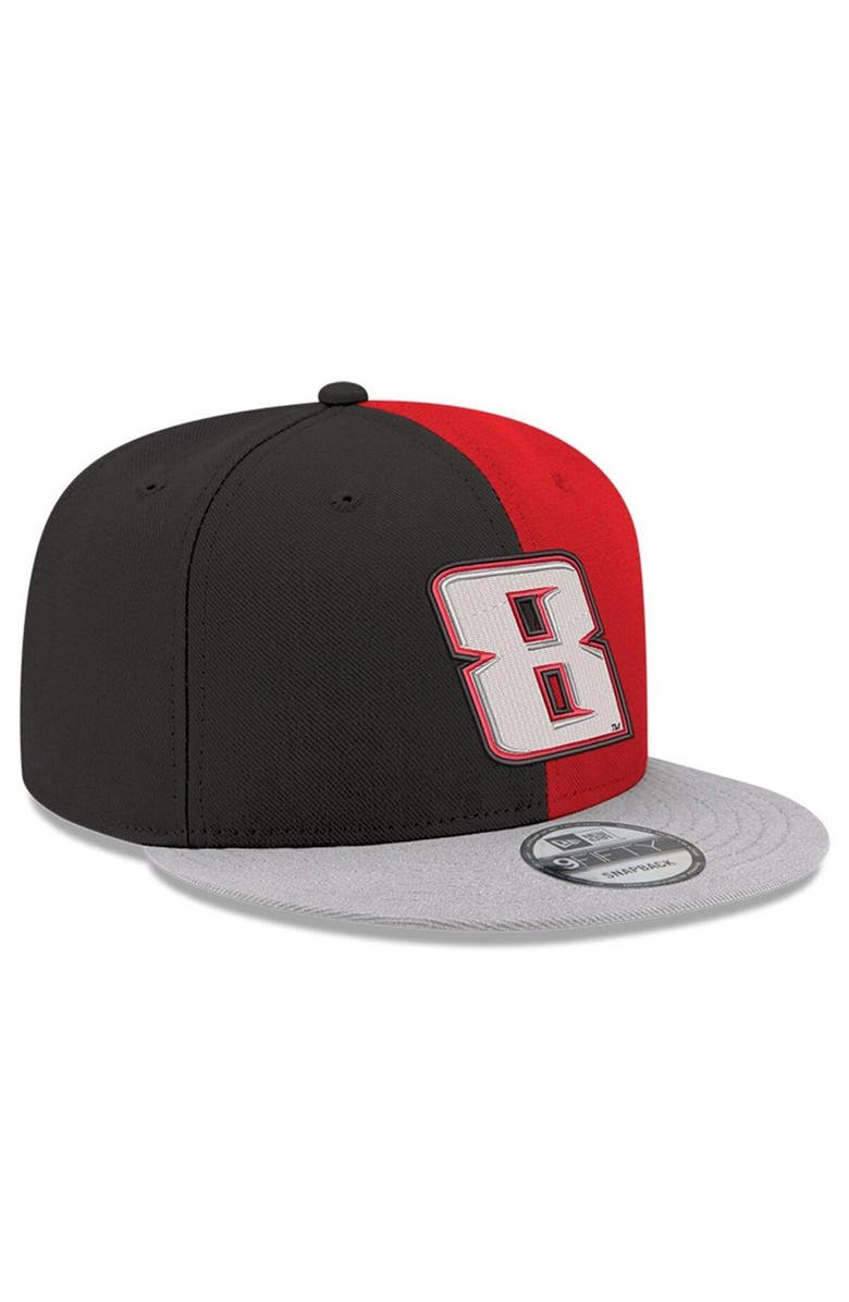 New Era Men's New Era Black/Scarlet Kyle Busch 9FIFTY Split Snapback Adjustable Hat, Alternate, color, Black