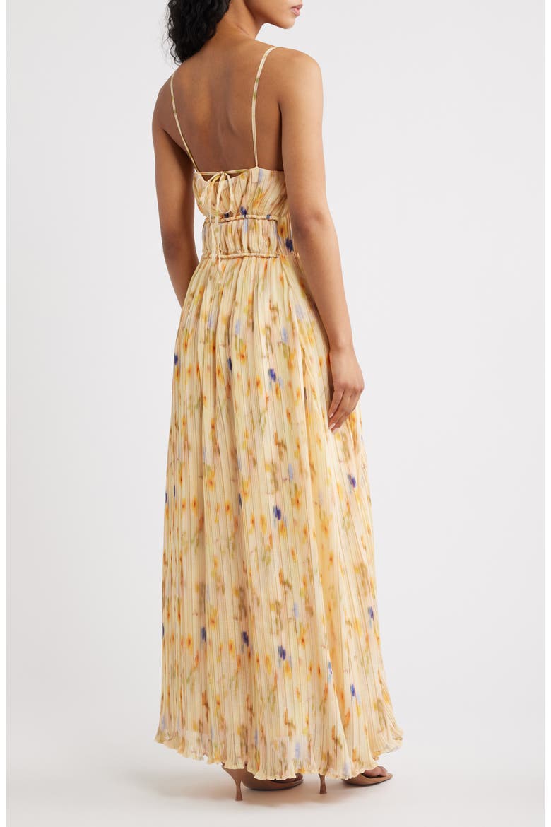 Potpourri Abstract Floral Micropleat Chiffon Maxi Dress, Alternate, color, MULTI