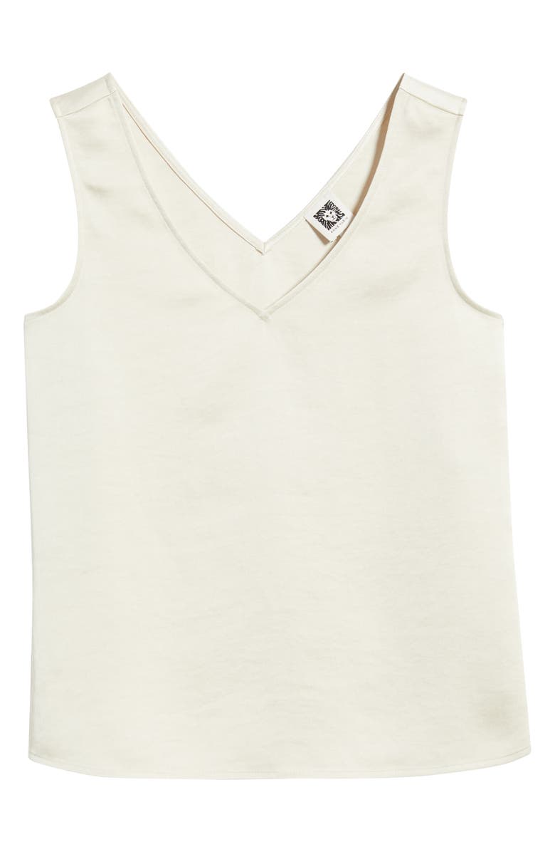 Anne Klein Double V-Neck Satin Tank, Alternate, color, 