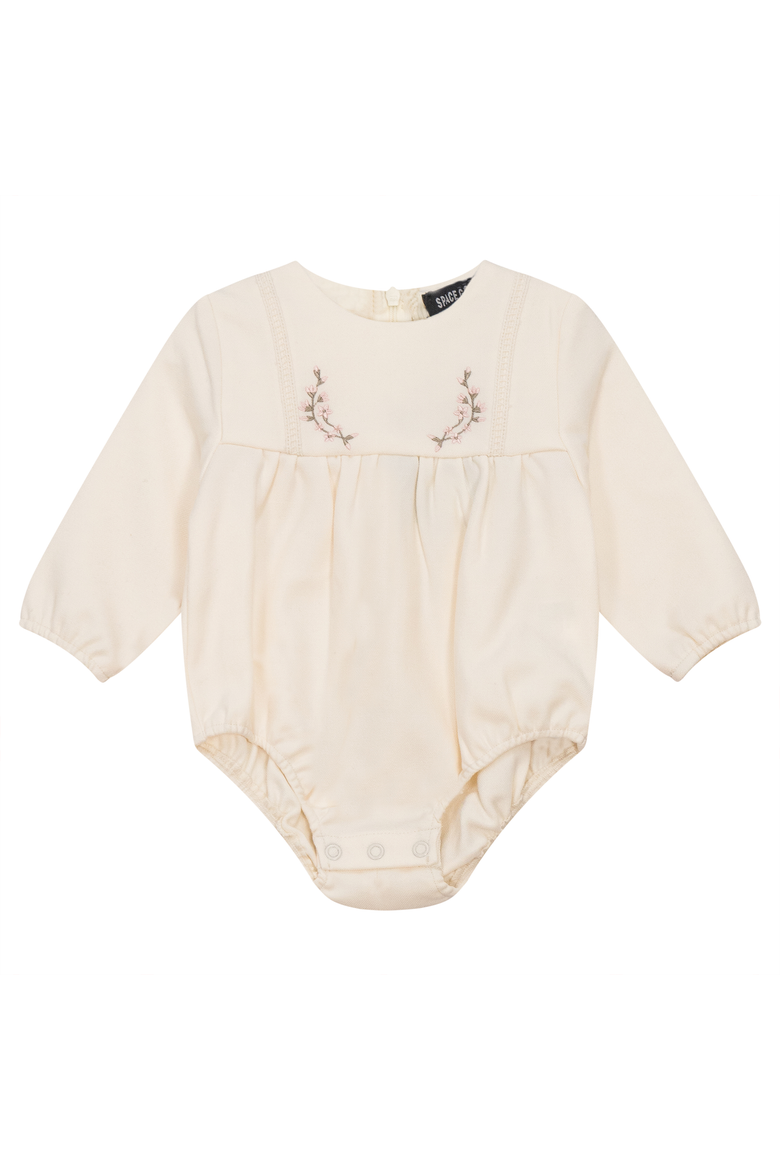 Floral Embroidered Long Sleeves Bubble, Main, color, Cream