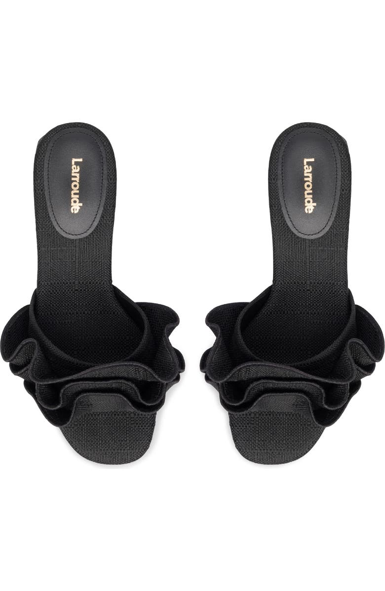 Larroudé Brigite Ruffle Raffia Sandal, Alternate, color,