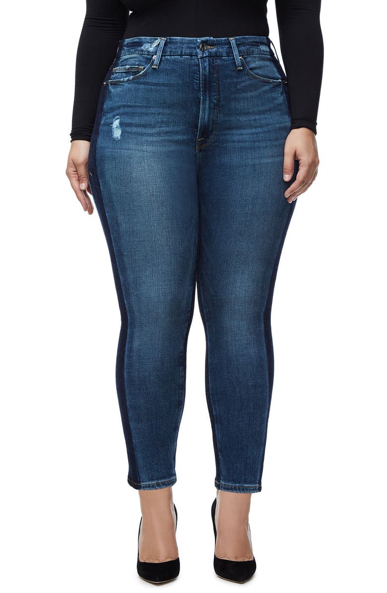 Good American Good Waist Ankle Skinny Jeans, Main, color, 