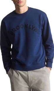 Brooklyn Industries Logo Embroidered Cotton Crewneck Sweatshirt