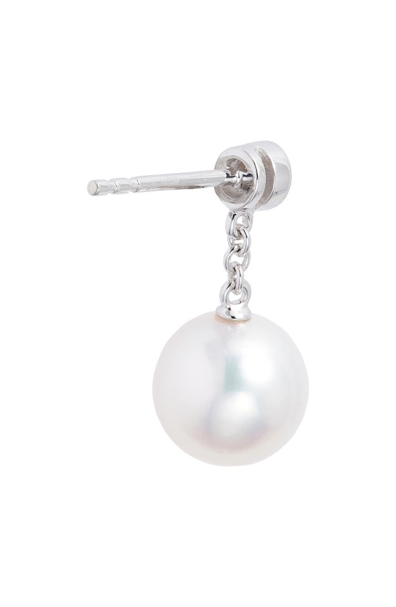 Mikimoto Diamond & Pearl Drop Earrings, Alternate, color, White Gold