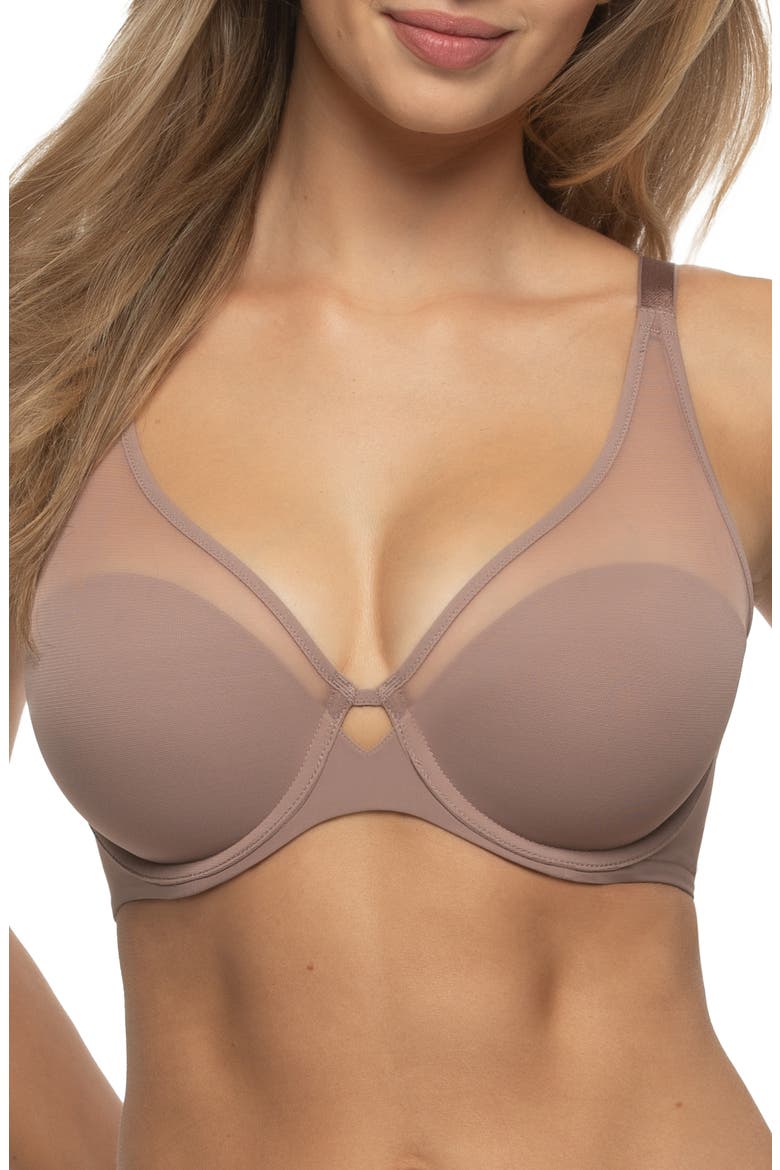 Illusion Underwire T-Shirt Bra, Main, color, ANTLER