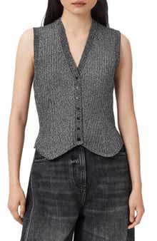 AllSaints Cruz Shine Knit Waistcoast