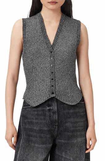 AllSaints Cruz Shine Knit Waistcoast