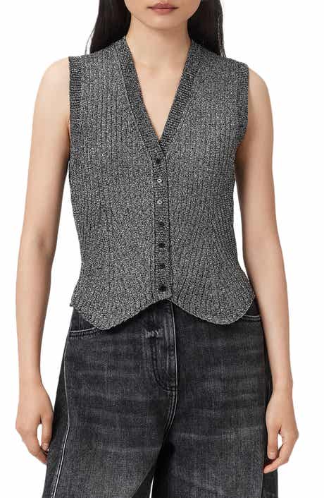 AllSaints Cruz Shine Knit Waistcoast