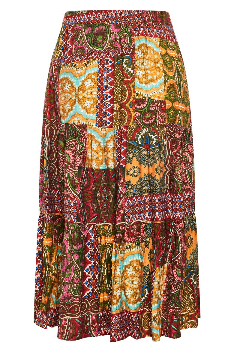 Erica Print Midi Skirt, Alternate, color, KALEIDOSCOPE
