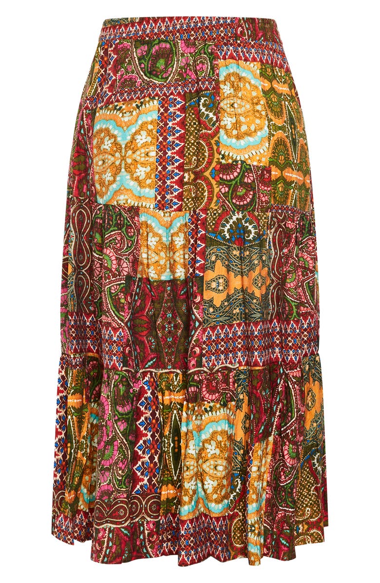 City Chic Erica Print Midi Skirt, Alternate, color, Kaleidoscope