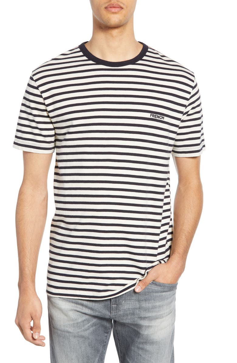 French Connection Breton Stripe Ringer Neck T-Shirt, Main, color, 