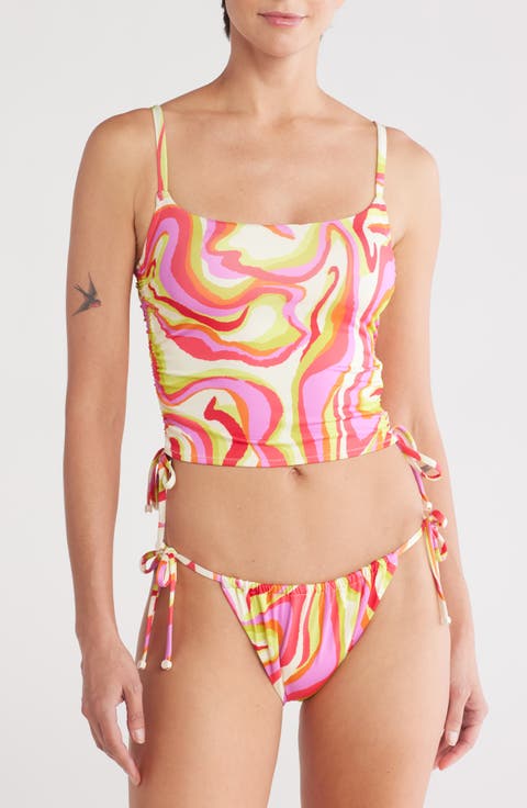Ruched Longline Bikini Top