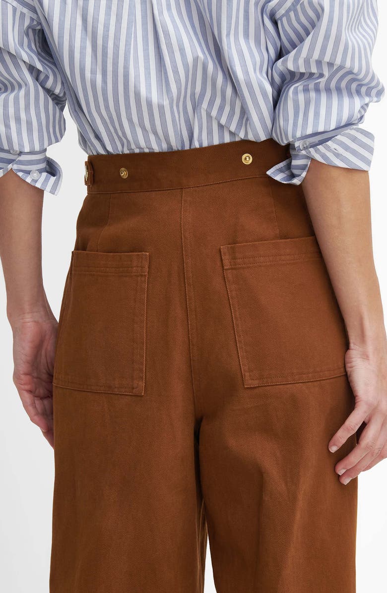 Barbour Allerston High Waist Utility Wide Leg Pants, Alternate, color, Old Gold