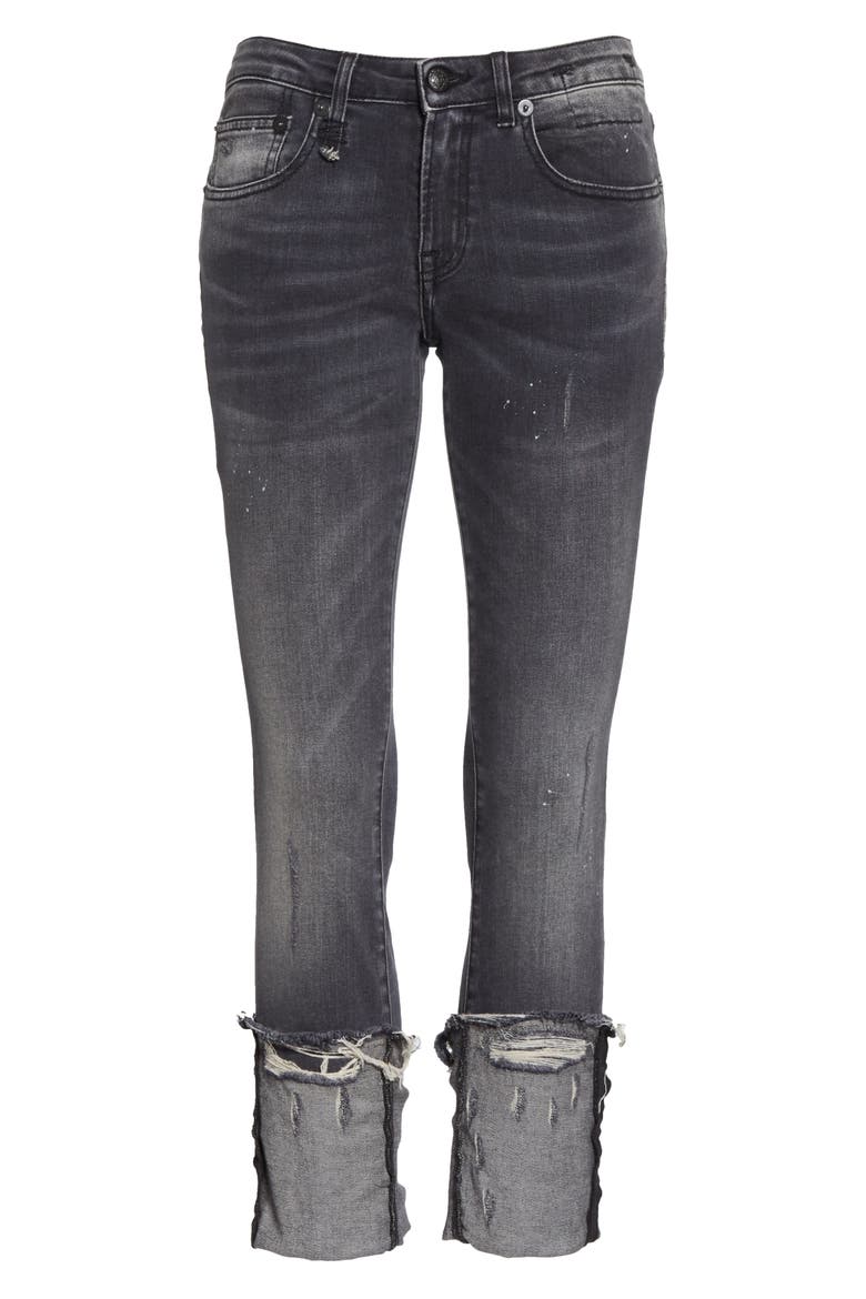 Kate Cuffed Skinny Jeans, Alternate, color, ORION BLACK