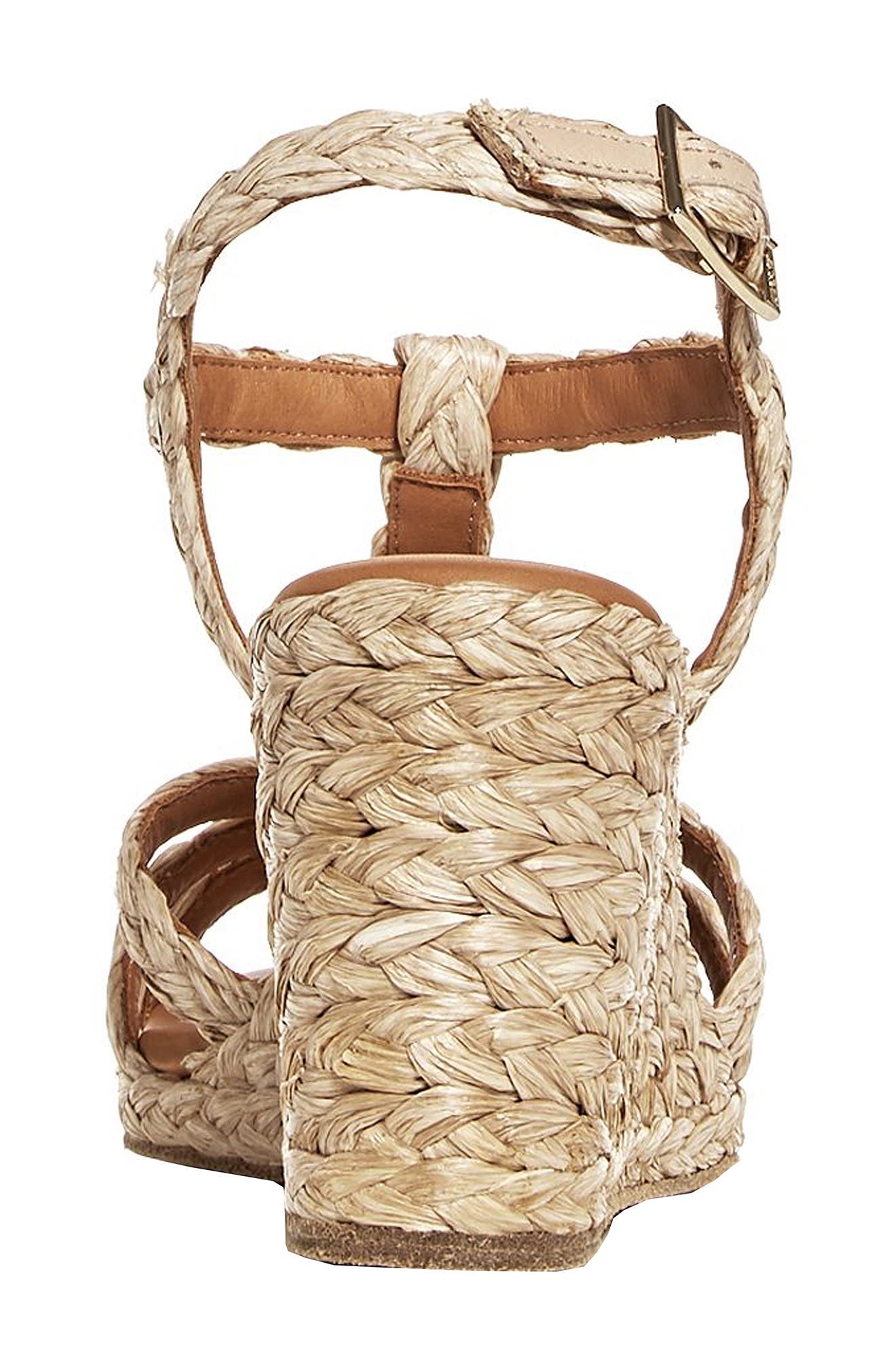 André Assous Madina Espadrille Wedge Sandal, Alternate, color, Beige Fabric