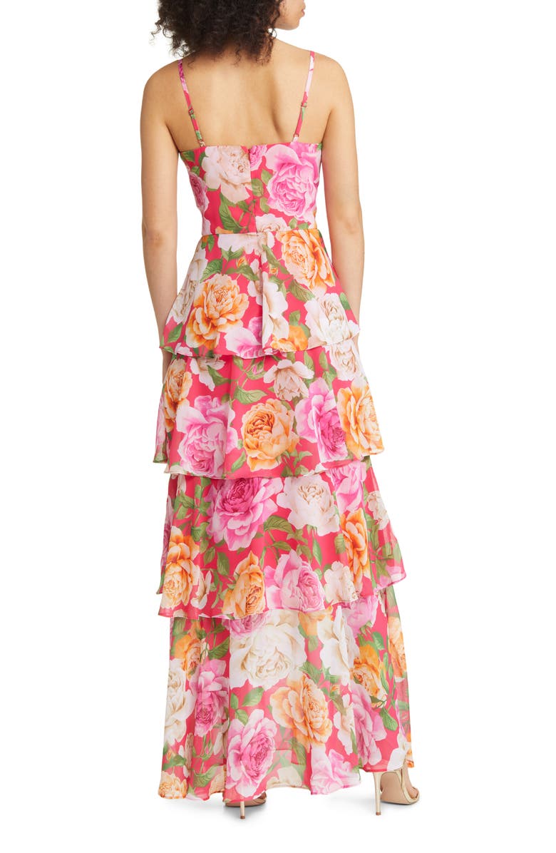 Eliza J Floral Tiered Gown, Alternate, color,