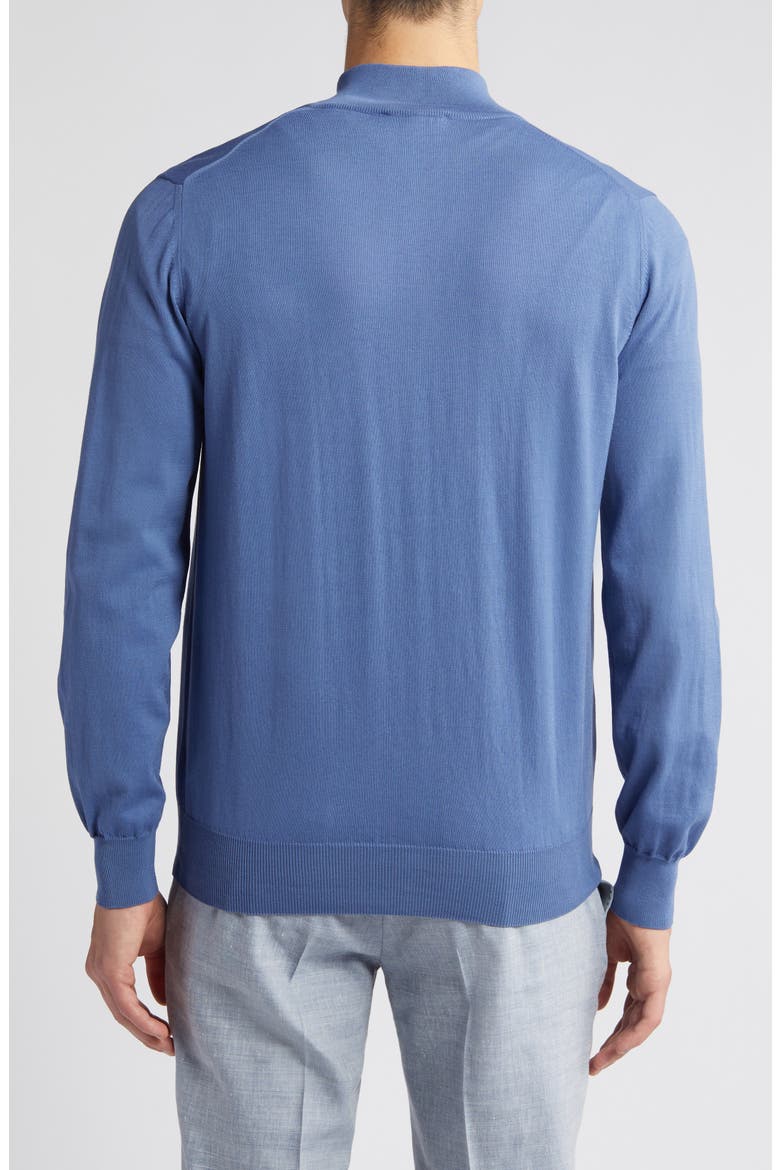 Quarter Zip Cotton Sweater, Alternate, color, BLUE