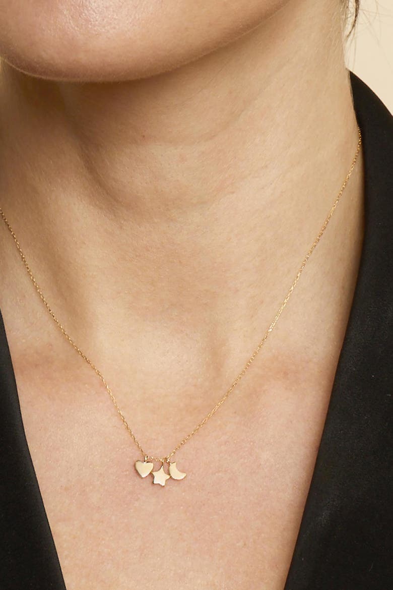 14K Yellow Gold Charmed Pendant Necklace, Alternate, color, Yellow Gold