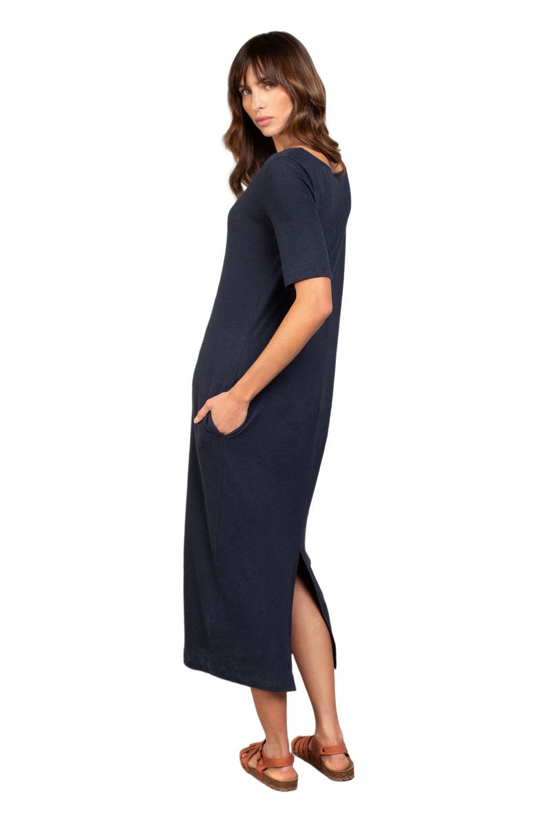 Celtic & Co. Linen Blend Midi Dress, Alternate, color, Navy
