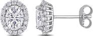 Julianna B. Moissanite Oval Halo Stud Earrings