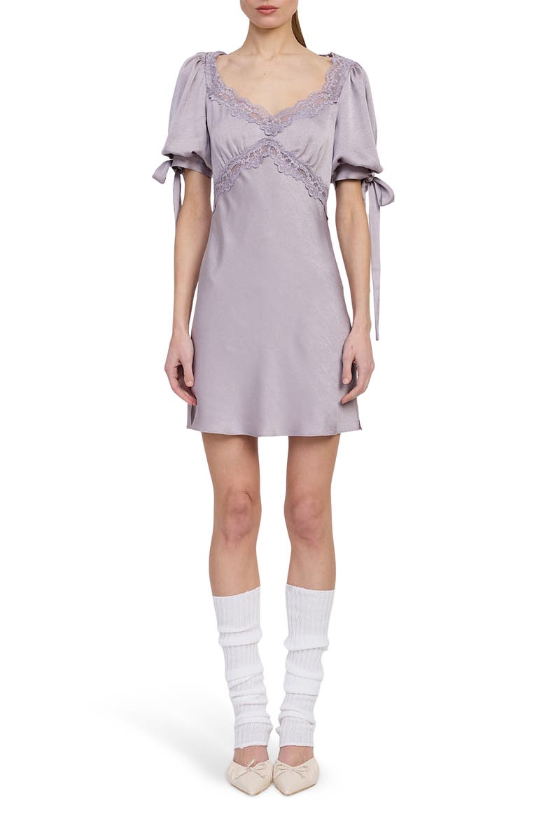 Aracella Puff Sleeve Minidress, Main, color, LAVENDER