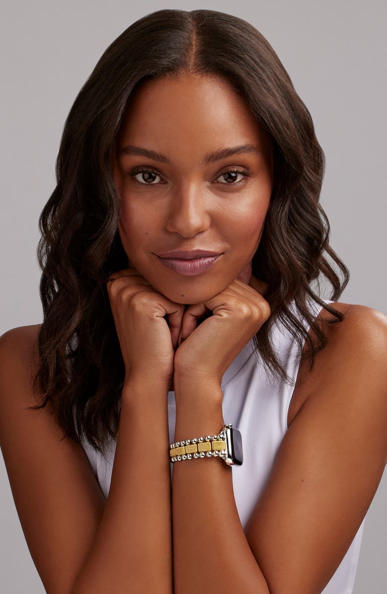 LAGOS Smart Caviar Lux Apple Watch<sup>®</sup> Watchband, Alternate, color, Gold/ Silver