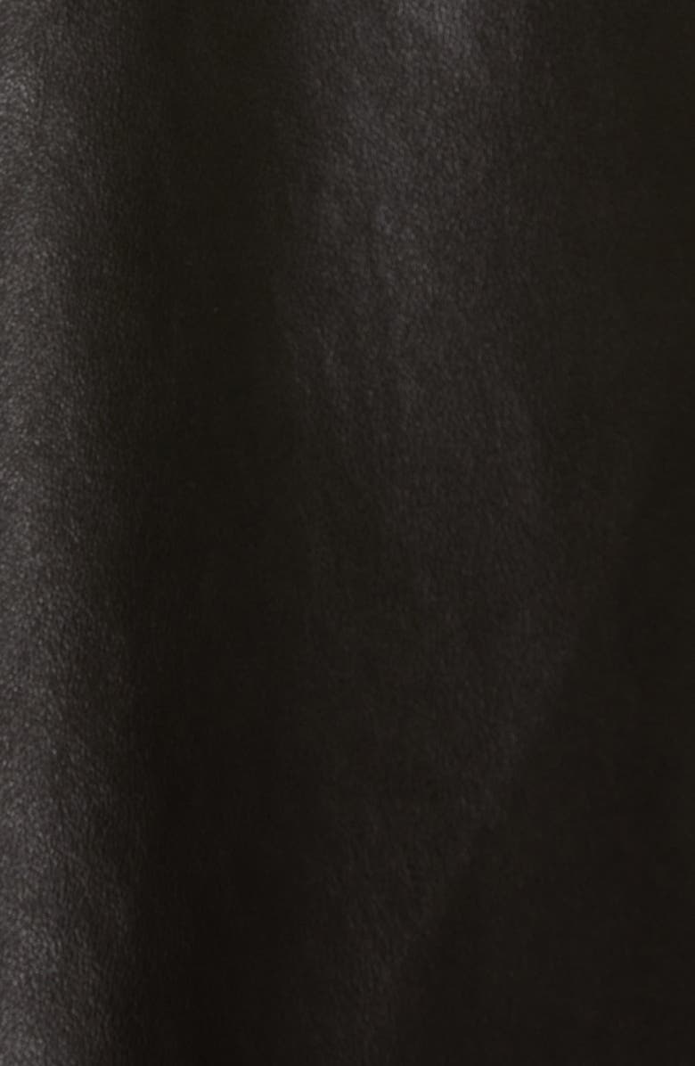 Balenciaga A-Line Lambskin Leather Skirt, Alternate, color, 